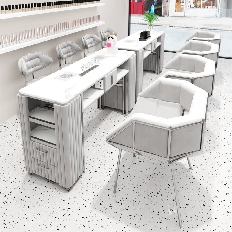 Interior Design Nail Salon - Meubles de Nail Art beiges modernes