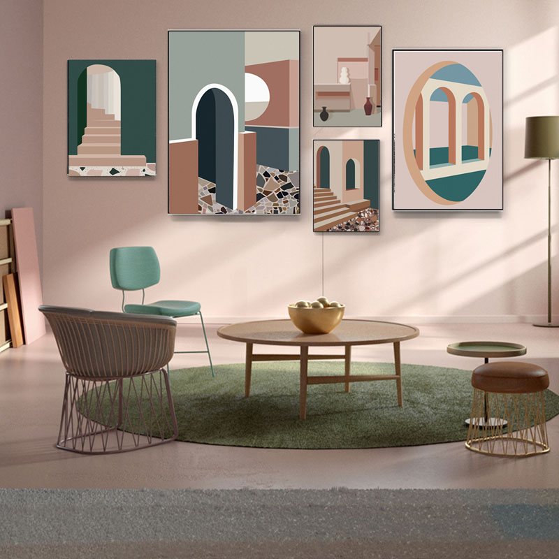 Interior Design Build - Art de toile de bâtiment Morandi