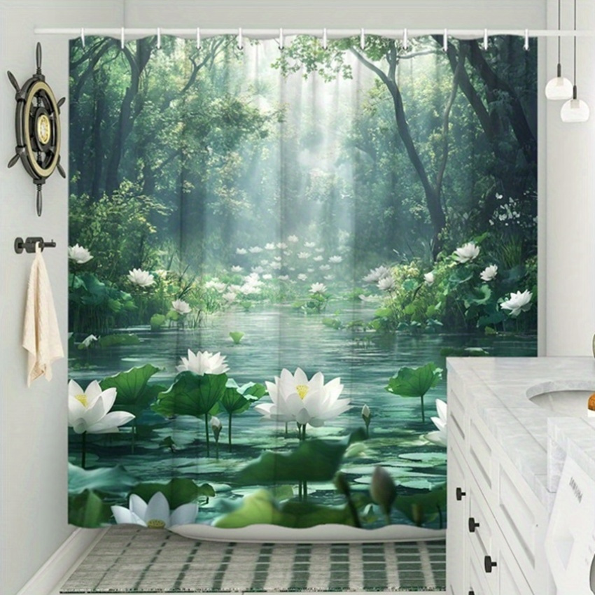 Rideau de douche Lotus Forest  - Interior Design Zen avis et prix