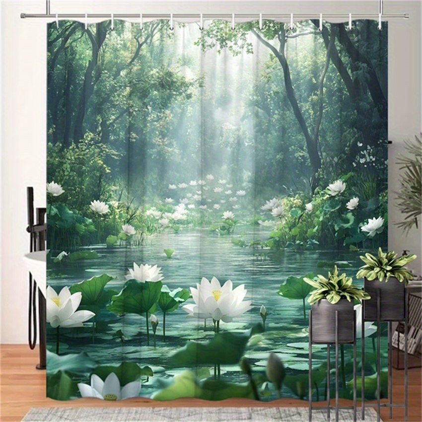 Rideau de douche Lotus Forest  - Interior Design Zen avis et prix