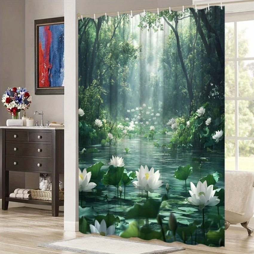 Rideau de douche Lotus Forest  - Interior Design Zen avis et prix
