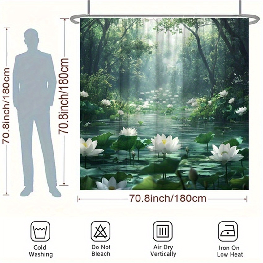 Rideau de douche Lotus Forest  - Interior Design Zen avis et prix