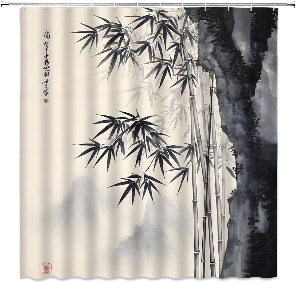 Rideau de douche décoratif en  - Interior Design Zen avis et prix