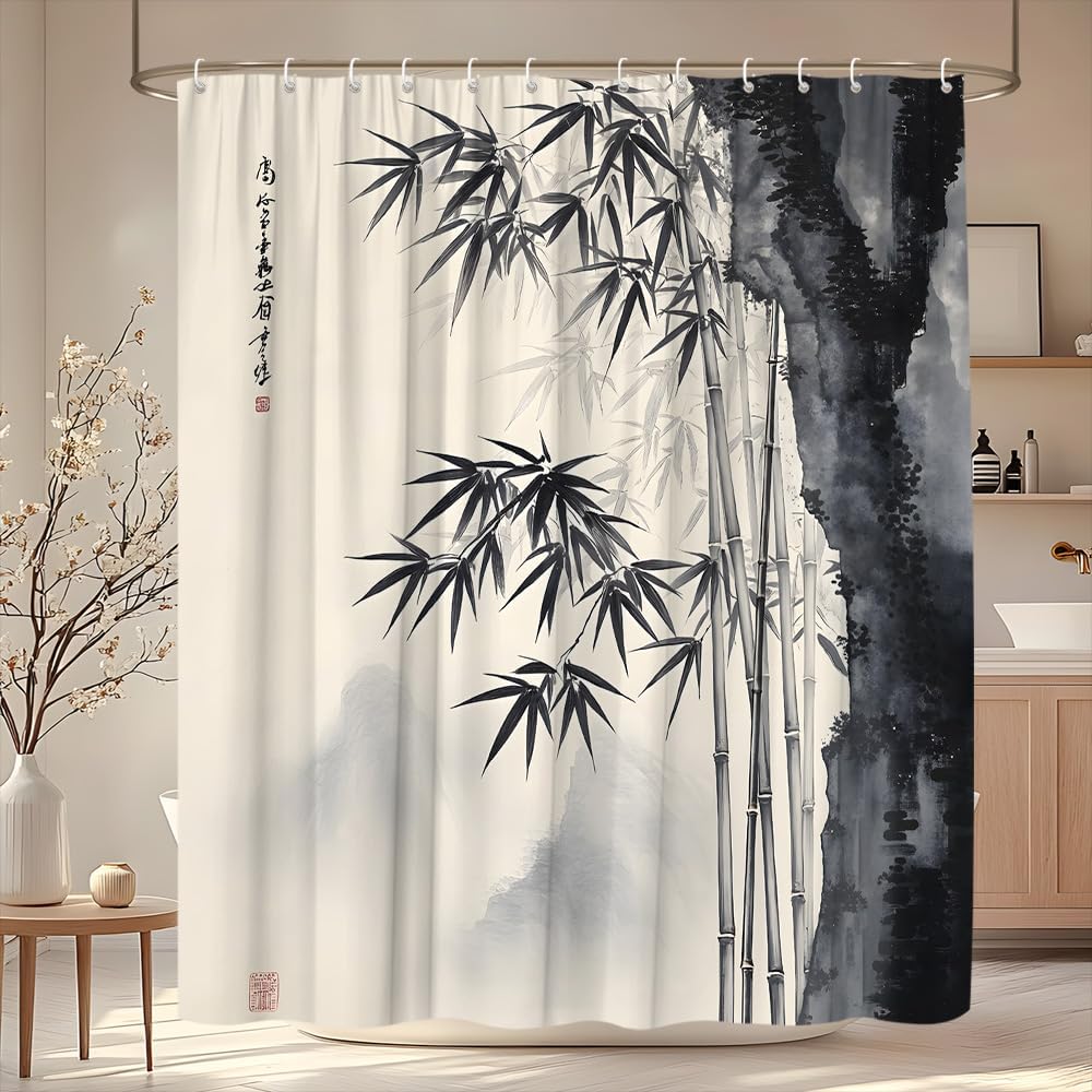 Rideau de douche décoratif en  - Interior Design Zen avis et prix