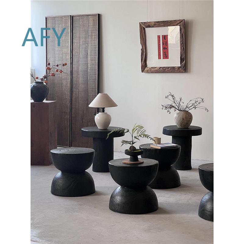 Tabouret en bois carbonisé pou - Interior Design Zen avis et prix