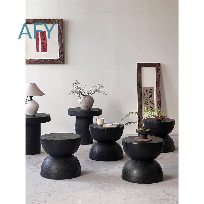 Tabouret en bois carbonisé pou - Interior Design Zen avis et prix